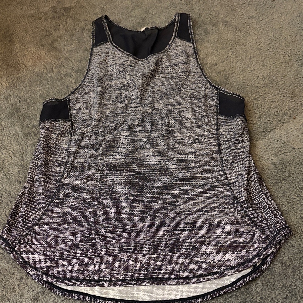 Lululemon Athletica Textured Black and Gray Tank Top
